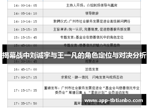 揭幕战中刘诚宇与王一凡的角色定位与对决分析 揭幕战中刘诚宇与王一凡的角色定位与对决分析